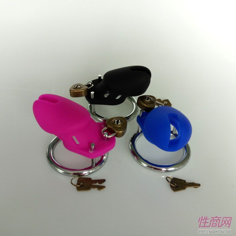 新品上市男用硅膠貞操鎖帶貞潔器情趣用品3